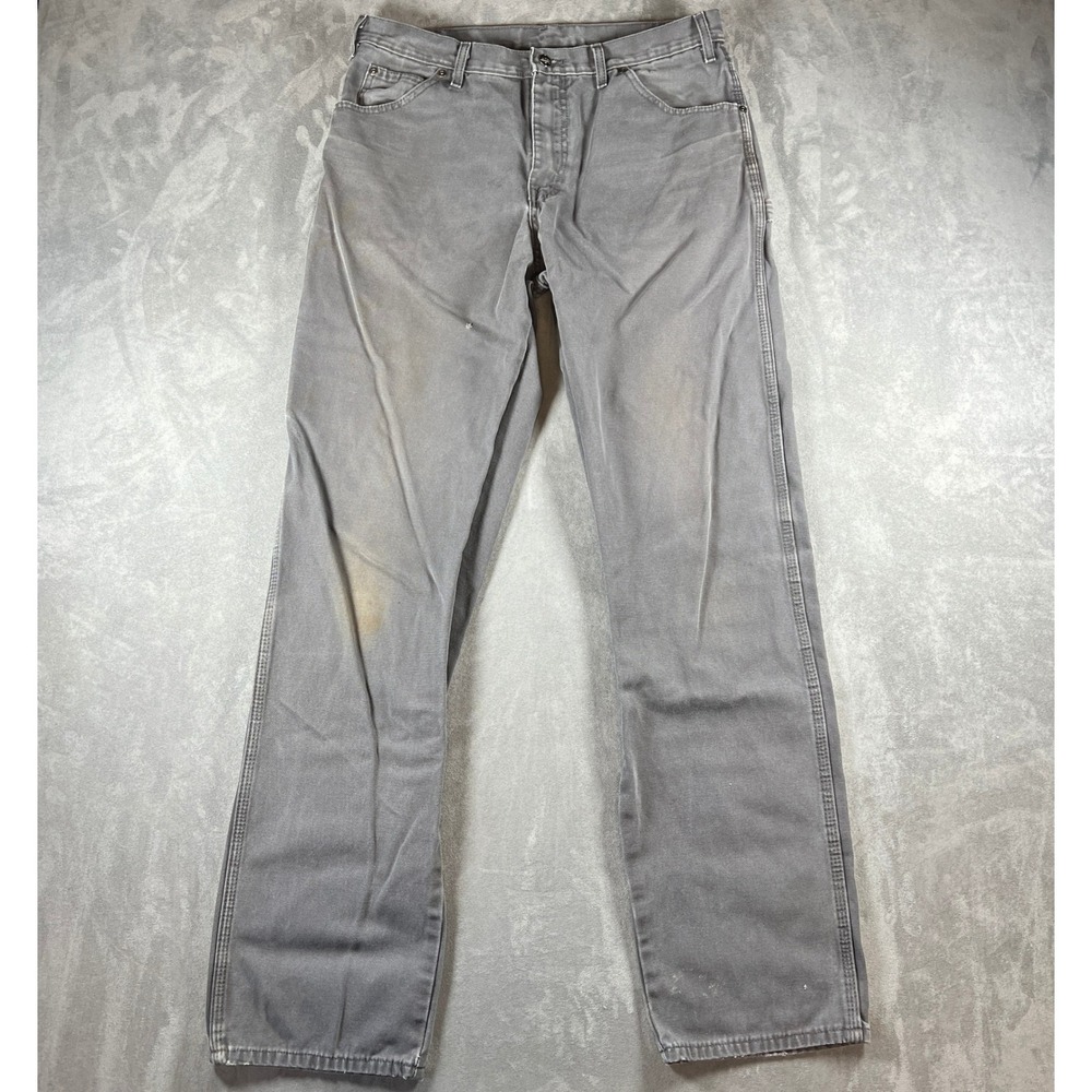 Y2k Distressed Dickies CArpenter Pants Gray Size 34x34 Workwear‎ Grunge Skater